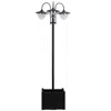 Streamdale Furniture Streamdale 74.5" 3-head Solar Lamp Post Street Light With Planter