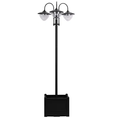Streamdale Furniture Streamdale 74.5" 3-head Solar Lamp Post Street Light With Planter