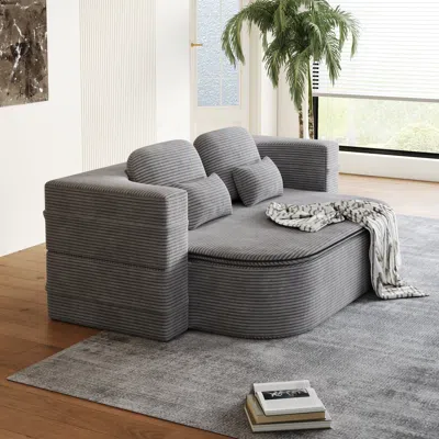 Streamdale Furniture Streamdale 75" Foldable Sofa Bed With Blanket