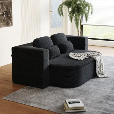Streamdale Furniture Streamdale 75" Foldable Sofa Bed With Blanket