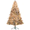 Streamdale Furniture Streamdale 7.5 Ft Pre-lit Snow Flocked Artificial Christmas Tree With 500 Clear Lights Green In Gold
