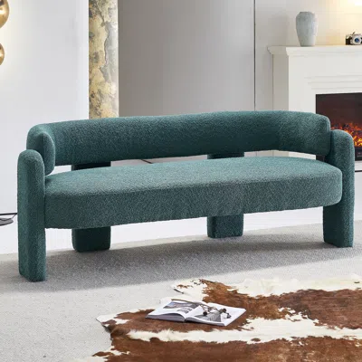 Streamdale Furniture Streamdale 75.59" Wide Boucle Upholstery Modern Sofa For Living Room Green