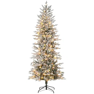 Streamdale Furniture Streamdale 7.5ft Snow Flocked Prelit Christmas Tree W/ 350 Warm Lights Auto Open
