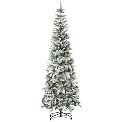 Streamdale Furniture Streamdale 7.5ft Snow-flocked Slim Pine Artificial Christmas Tree With 668 Tips In Gray