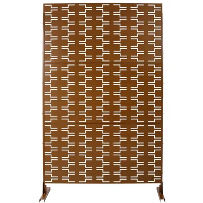 Streamdale Furniture Streamdale 76" Metal Privacy Screen - Brown Hammertone