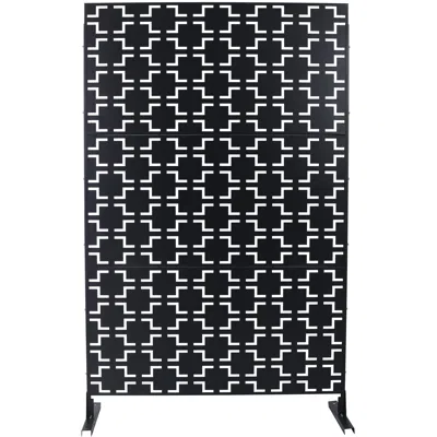 Streamdale Furniture Streamdale 76" Metal Privacy Screen - Indoor/outdoor, Black