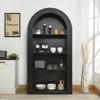 Streamdale Furniture Streamdale 78" Arched Bookcase - Mid Century Modern 4-tier Display Shelf (black)