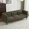 Streamdale Furniture Streamdale 78" Upholstered Sofa, Modern 3-seater, Tufted Design, Dark Green