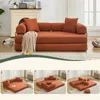 Streamdale Furniture Streamdale 78.5" Folding Sleeper Sofa Bed 4-in-1 Diy King Size Corduroy Orange