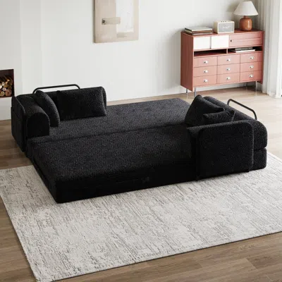 Streamdale Furniture Streamdale 78.7" Convertible Sleeper Sofa Bed With Pillow & Side Pocket