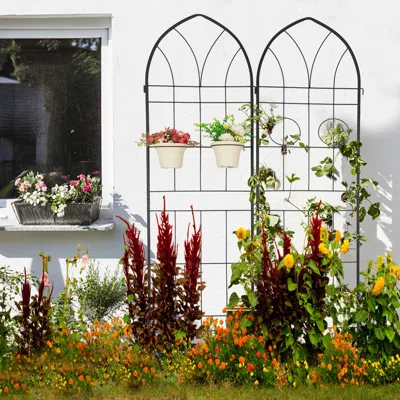 Streamdale Furniture Streamdale 78.7" X 19.7" Metal Garden Trellis For Climbing Plants