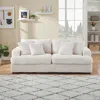 Streamdale Furniture Streamdale 79" Corduroy Sofa With 4 Pillows, White