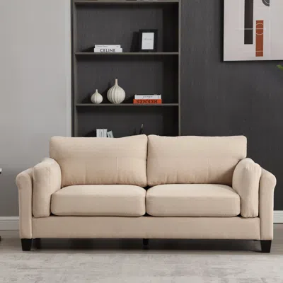 Streamdale Furniture Streamdale 79" Modern Style Button Tufted Linen Upholstered 3-seat Sofa