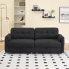 Streamdale Furniture Streamdale 79.5" Teddy Cotton Linen Sofa Fabric, Metal Legs