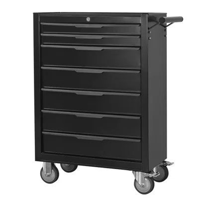 Streamdale Furniture Streamdale 7-drawer Rolling Tool Chest Cabinet With Wheels And Lock, Black