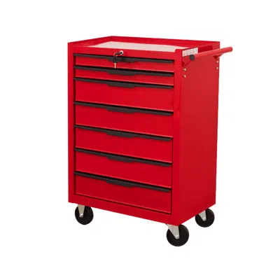 Streamdale Furniture Streamdale 7-drawer Rolling Tool Chest Cabinet With Wheels And Lock, Red