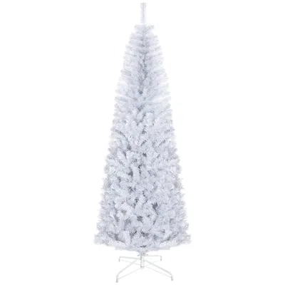 Streamdale Furniture Streamdale 7ft Pencil Christmas Tree Unlit Slim Douglas Fir Xmas Tree 818 Tips In White