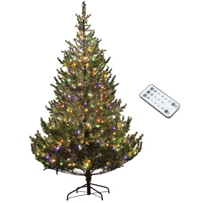 Streamdale Furniture Streamdale 7ft Prelit Artificial Cedar Christmas Tree With Dual Color Led Lights Green In Multi
