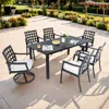 Streamdale Furniture Streamdale 7pc Outdoor Dining Set - Cast Aluminum, Sunbrella Cushions