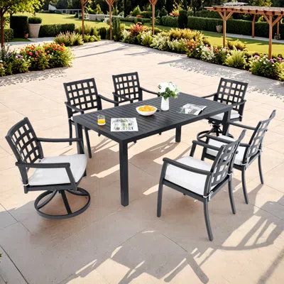 Streamdale Furniture Streamdale 7pc Outdoor Dining Set - Cast Aluminum, Sunbrella Cushions