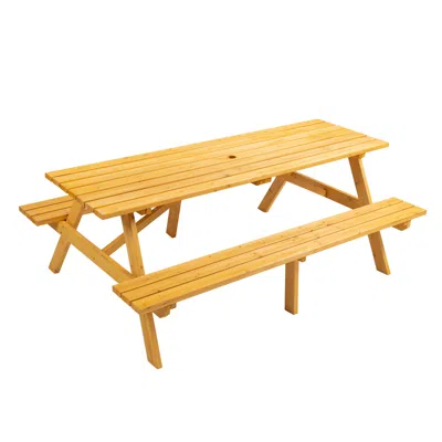 Streamdale Furniture Streamdale 8-person Brown Picnic Table With Benches