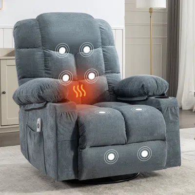 Streamdale Furniture Streamdale 8-point Massage Recliner With Heat In Gray