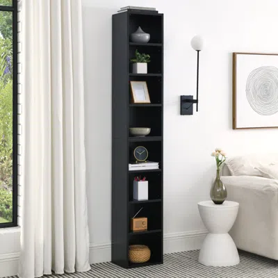 Streamdale Furniture Streamdale 8-tier Media Tower Rack Cd Dvd Slim Storage Cabinet With Adjustable Shelves