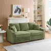 Streamdale Furniture Streamdale 80" 2-in-1 Foldable Chaise Lounge Corduroy Sofa With Cup Holders