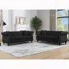 Streamdale Furniture Streamdale 80" Black Velvet Chesterfield Sofa, Tufted 3 Seater Couch In Black