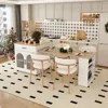 Streamdale Furniture Streamdale 80" Expandable Kitchen Island, Solid Wood Top, Power Outlet, Mobile Cart (white) In Brown