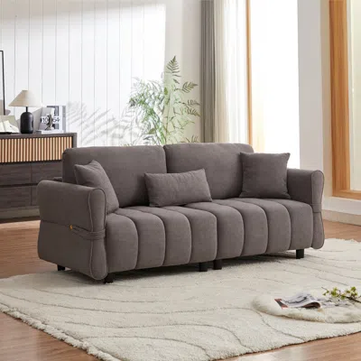 Streamdale Furniture Streamdale 80" Premium Chenille Sofa, 2 Cushions & Lumbar Pillow