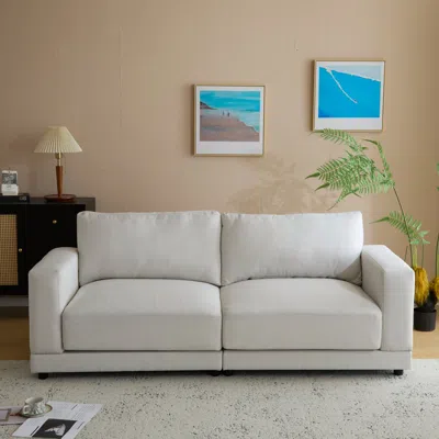 Streamdale Furniture Streamdale 81" Modern Sofa - Deep Cushions & Wooden Legs