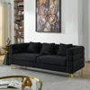 Streamdale Furniture Streamdale 81" Oversized 3-seater Black Teddy Sectional Sofa