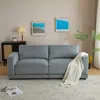 Streamdale Furniture Streamdale 81" Velvet Sofa - Modern Square Arm, Deep Cushions