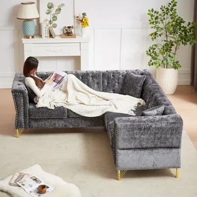 Streamdale Furniture Streamdale 81.5-inch Chenille Corner Sofa