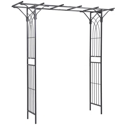 Streamdale Furniture Streamdale 82" Decorative Metal Garden Trellis Arch With Durable Steel Tubing & Elegant Scrollwork
