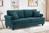 Streamdale Furniture Streamdale 82" Green Chenille Sectional Sofa With Brown Legs