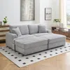 Streamdale Furniture Streamdale 82-inch Corduroy Sofa With Storage Feet And Four Throw Pillows