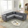 Streamdale Furniture Streamdale 82.2" Velvet L-shaped Corner Sofa