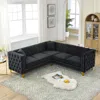 Streamdale Furniture Streamdale 82.2" Velvet L-shaped Corner Sofa