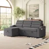 Streamdale Furniture Streamdale 83" Convertible Sofa Bed With Storage, Recliner, And Cup Holder