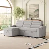 Streamdale Furniture Streamdale 83" Convertible Sofa Bed With Storage, Recliner, And Cup Holder