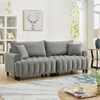 Streamdale Furniture Streamdale 83" Futon Sofa Bed With Pillows, Convertible Sleeper, Gray In Gray