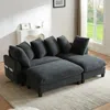 Streamdale Furniture Streamdale 83" Sectional Sofa With Storage Ottoman & Pillows