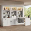 Streamdale Furniture Streamdale 83.4" Modern Bookcase & Desk Suite With Led Lighting