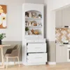 Streamdale Furniture Streamdale 83.7" Kitchen Pantry With Faux Marble Top