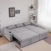 Streamdale Furniture Streamdale 84" Adjustable Sofa Bed With Storage & Usb, Convertible To L-shape