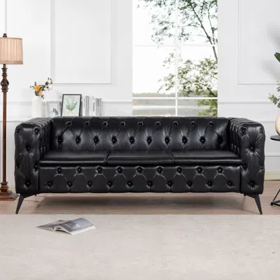 Streamdale Furniture Streamdale 84.06 Inch Width Traditional Square Arm Removable Cushion 3 Seater