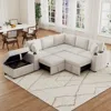 Streamdale Furniture Streamdale 84.7" Convertible Sectional Sofa Bed With Ottoman