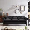 Streamdale Furniture Streamdale 85.8" Chesterfield Sofa - Tufted Faux Leather - Black